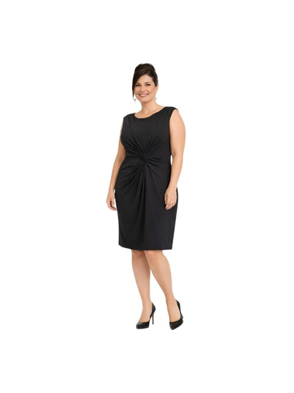 Lauren Ralph Lauren Size 16 Black Twist Front Sleeveless Dress